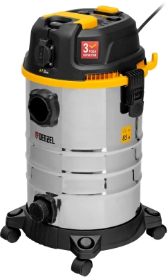 Строительный пылесос Denzel RVC30 1400Вт (уборка: сухая/сбор воды/выдув) серебристый