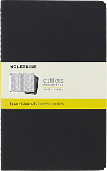 Блокнот Moleskine CAHIER JOURNAL QP317 Large 130х210мм обложка картон 80стр. клетка черный (3шт)