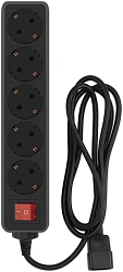 Сетевой фильтр PC Pet AP01006-E-B 1.8м (5 розеток) черный (пакет ПЭ)