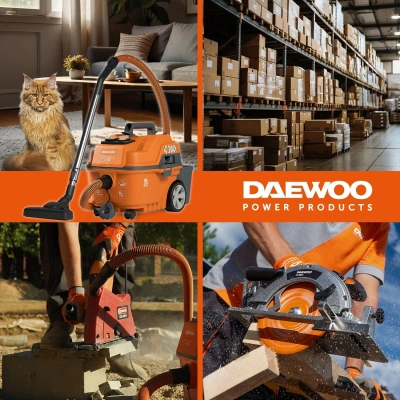 Строительный пылесос Daewoo DAVC 2014S 1400Вт (уборка: сухая/сбор воды/выдув) оранжевый