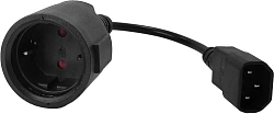 Шнур питания Lanmaster LAN-PPS/14-0.2-BK Schuko-С14 проводник.:3x0.75мм2 0.2м 220В 10А (упак.:1шт) черный