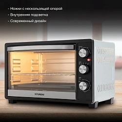 Мини-печь Hyundai MIO-HY074 30л. 1500Вт серебристый/черный