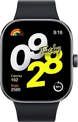 Смарт-часы Xiaomi Redmi Watch 4 1.97" AMOLED корп.черный рем.черный разм.брасл.:135-205мм (BHR7854GL)