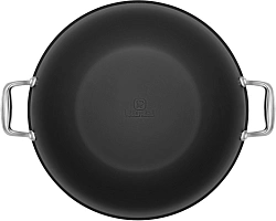 Сковорода ВОК (WOK) Rondell Elements RDA-114 круглая 32см покрытие: TriTitan ручка несъемная (с крышкой) черный