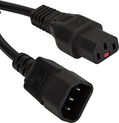 Шнур питания Lanmaster LAN-PP13L/14-1.5-BK C13-С14 проводник.:3x0.75мм2 1.5м 220В 10А черный