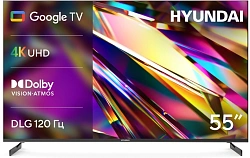 Телевизор LED Hyundai 55" H-LED55BU7011 Google TV Frameless Metal черный 4K Ultra HD 60Hz DVB-T DVB-T2 DVB-C DVB-S DVB-S2 USB WiFi Smart TV