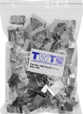 Коннектор Lanmaster (TWT-PL45/S-8P8C) FTP кат.5E RJ45 серебристый (упак.:100шт)