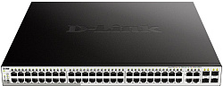 Коммутатор D-Link DGS-1210-52MP/FL1A (L2) 52x1Гбит/с 4xКомбо(1000BASE-T/SFP) 48PoE+ 370W управляемый
