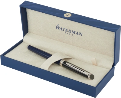 Ручка перьев. Waterman Hemisphere Colour Blocking (2202847) Blue/Black CT F сталь нержавеющая подар.кор.