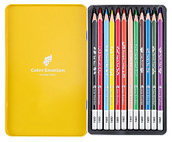 Карандаши цв. Deli EC00205 Color Emotion липа 12цв. мет.кор.