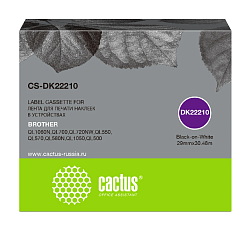 Картридж ленточный Cactus CS-DK22210 DK-22210 черный на белом 29x30.48 для Brother P-touch QL-500, QL-550, QL-700, QL-800