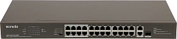 Коммутатор Tenda TEF1126P-24-250W (L2) 24x100Мбит/с 2x1Гбит/с 1SFP 24PoE 230W неуправляемый