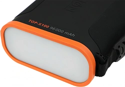 Электростанция портативная TopON TOP-X100 96000mAh 3A QC3.0 3xUSB черный/оранжевый (чехол в комплекте) (102705)