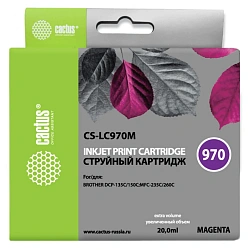 Картридж струйный Cactus CS-LC970M пурпурный (20мл) для Brother MFC-260c/235c/DCP-150c/135c с чипом