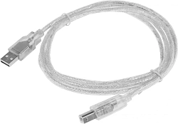 Кабель Buro USB A(m) USB B(m) 1.8м (USB2.0-AM/BM-Trans) прозрачный