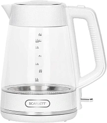 Чайник электрический Scarlett SC-EK27G104 1.7л. 2200Вт белый корпус: стекло/пластик