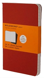 Блокнот Moleskine CAHIER JOURNAL CH116 Large 130х210мм обложка картон 80стр. линейка клюквенный (3шт)