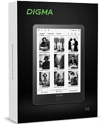 Электронная книга Digma A6 6" E-Ink Carta 758x1024 1.8Ghz 1Gb/32Gb/SD/microSDHC/подсветка дисплея черный