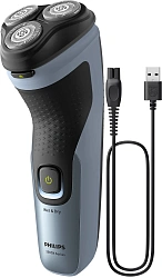 Бритва роторная Philips 3000X Series X3063/00 реж.эл.:3 питан.:аккум. черный/голубой