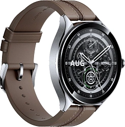 Смарт-часы Xiaomi Watch 2 Pro 46мм 1.43" AMOLED корп.серебристый рем.коричневый разм.брасл.:135-205мм (BHR7210GL)