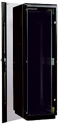 Шкаф коммутационный ЦМО (ШТК-М-42.6.6-1ААА-9005) напольный 42U 600x600мм пер.дв.стекл задн.дв.стал.лист 2 бок.пан. 650кг черный 92.3кг 180град. 2030мм