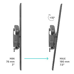 Кронштейн для телевизора Onkron UT4 черный 55"-100" макс.75кг настенный наклон