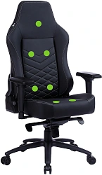 Кресло игровое Cactus CS-CHR-0112BL-M с вибромассажем черный экокожа с подголов. крестов. черный