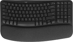 Клавиатура Logitech Wave Keys графитовый USB беспроводная BT/Radio slim Ergo LED (подставка для запястий) (920-012319)