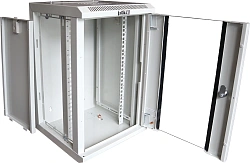 Шкаф коммутационный Lanmaster (TWT-CBW10G-6U-3X3-GY) настенный 6U 312x300мм пер.дв.стекл 30кг серый IP20 сталь