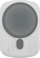 Мобильный аккумулятор Vipe Jake 5000mAh PD 20W 3A USB-C беспров.зар. белый (VPPBJAKE5KSTWH)
