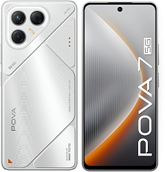 Смартфон Tecno Pova 7 5G 256Gb 8Gb серебристый моноблок 3G 4G 2Sim 6.78" 1080x2460 Android 15 50Mpix 802.11 a/b/g/n/ac/ax NFC GPS GSM900/1800 Protect microSD max1024Gb
