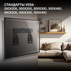 Кронштейн для телевизора Hyundai SL-X3 черный 32"-65" макс.75кг настенный фиксированный