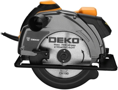 Циркулярная пила (дисковая) Deko CSDK-1600 1600Вт (ручная) D диска.:190мм (085-1151)