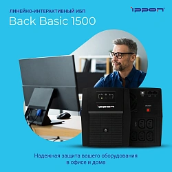 Источник бесперебойного питания Ippon Back Basic 1500 900Вт 1500ВА черный
