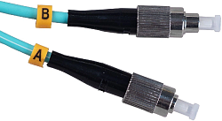 Патч-корд Cabeus FOP-50-FC-FC-1M 2x50/125 OM3 FC дуплекс-FC дуплекс 1м LSZH бирюзовый