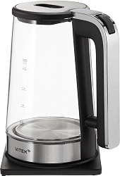 Чайник электрический Vitek VT-WK1073 2.2л. 1800Вт черный/серебристый корпус: стекло