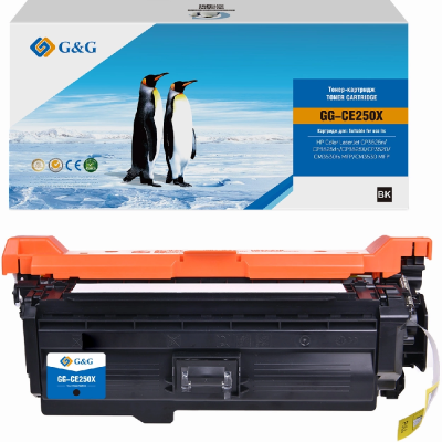 Картридж лазерный G&G GG-CE250X CE250X черный (10500стр.) для HP CLJ CP3525n/CP3525dn/CP3525X/CP3520/CM3530fs MFP/CM3530 MFP