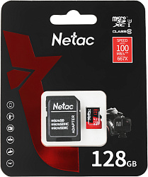 Флеш карта microSDXC 128GB Netac NT02P500PRO-128G-R P500 Extreme Pro + adapter
