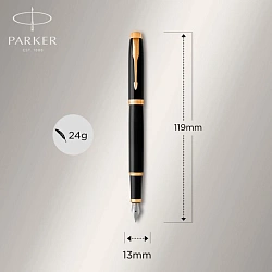 Ручка перьев. Parker IM Core F321 (1931645) Black GT F сталь нержавеющая подар.кор.