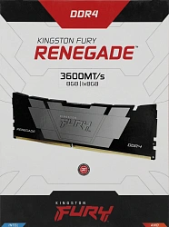 Память DDR4 8GB 3600MHz Kingston KF436C16RB2/8 Fury Renegade Black RTL Gaming PC4-28800 CL16 DIMM 288-pin 1.35В dual rank с радиатором Ret