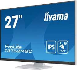 Монитор Iiyama 27" ProLite T2752MSC-W1 белый IPS LED 16:9 HDMI M/M глянцевая 1000:1 400cd 178гр/178гр 1920x1080 60Hz DP FHD USB Touch 6.7кг