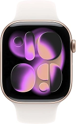 Смарт-часы Apple Watch Series 11 A3333 46мм OLED корп.розовое золото Sport Band рем.белый разм.брасл.:160-210мм (MEV74LW/A)
