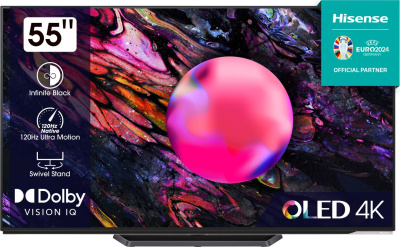Телевизор OLED Hisense 55" 55A85K черный 4K Ultra HD 120Hz DVB-T DVB-T2 DVB-C DVB-S DVB-S2 USB WiFi Smart TV (RUS)