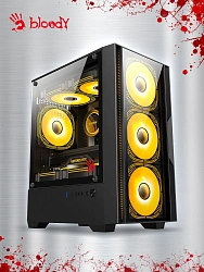 Корпус Bloody CC-123 черный без БП mATX 8x120mm 2xUSB2.0 1xUSB3.0 audio bott PSU