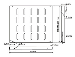 Полка стационарная Lanmaster TWT-RACK2-S4-6/80 1U нагр.:80кг. 19" 350мм серый (упак.:1шт)