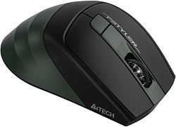 Мышь A4Tech Fstyler FB35S темно-зеленый/черный оптическая 2000dpi беспров. BT/Radio USB для ноутбука 5but (FB35S USB MIDNIGHT GREEN)