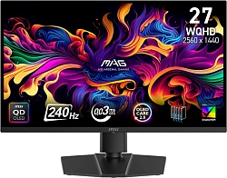 Монитор MSI 26.5" Mag 271QP QD-OLED X24 черный QD OLED LED 16:9 HDMI матовая HAS Piv 240cd 178гр/178гр 2650x1440 240Hz DP Quad HD 2K (1440p) 8кг