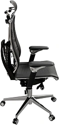 Кресло руководителя эргономичное Метта Yoga Spine Triumph B2 (Черный CC.50.15.13A) Infinity Easy Clean экокожа/сетка с подголов. крестов. алюминий хром