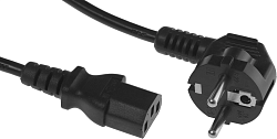 Шнур питания Hyperline PWC-IEC13-SHM-0.5-BK C13-Schuko проводник.:3x0.75мм2 0.5м 250В 10А (упак.:1шт) черный