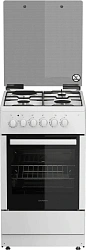 Плита Комбинированная Darina 1F KM241 323 белый (стеклянная крышка) реш.сталь